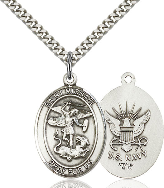 St. Michael U.S. Navy Sterling Silver Medal