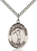 St. Christopher Golf Sterling Silver Medal