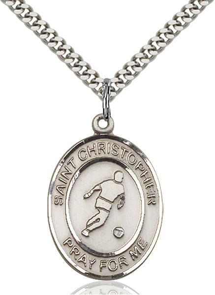 St. Christopher Soccer Sterling Silver Medal