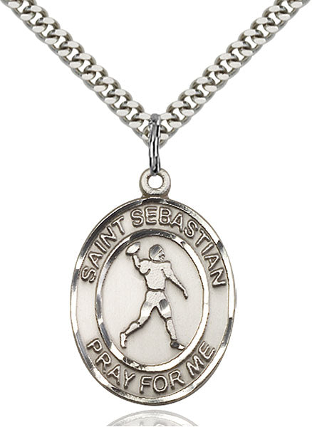 St. Sebastian Football Sterling Silver Medal