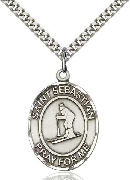 St. Sebastian Skiing Sterling Silver Medal