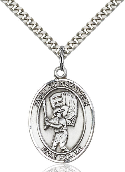 St. Christopher Baseball Sterling Silver Medal