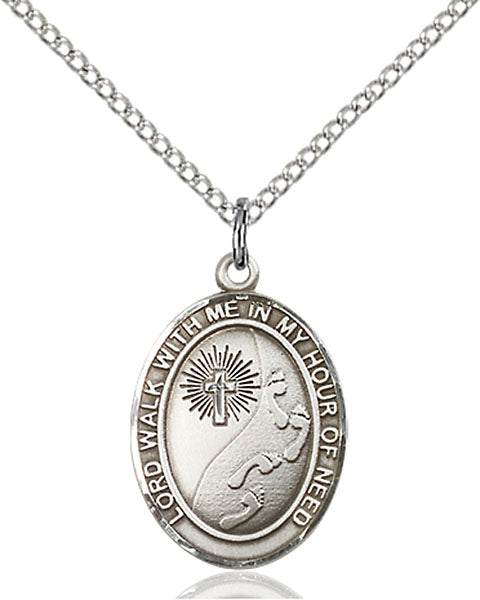 Lord Walk With Me In My Hour of Need Sterling Silver Medal