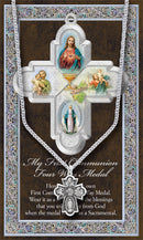 Genuine Pewter Communion 4-Way Medal with Stainless Steel Chain
