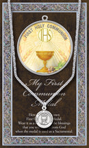 Genuine Pewter Communion Medal with Stainless Steal Chain