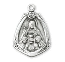 Sterling Silver Christ with Children Pendant on an 18" Rhodium Plated Chain