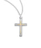 Sterling Silver Cross Pendant on an 18" Rhodium Plated Chain