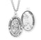 Sterling Silver St. Christopher Sports Medal with Genuine Rhodium Plated 24" Chain - Baseball