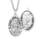 Sterling Silver St. Christopher Sports Medal with Genuine Rhodium Plated 24" Chain - Soccer