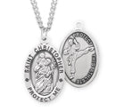 Sterling Silver St. Christopher Sports Medal with Genuine Rhodium Plated 24" Chain - Martial Arts