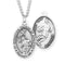 Sterling Silver St. Sebastian Sports Medal with Genuine Rhodium Plated 24" Chain - Basketball