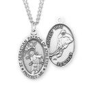 Sterling Silver St. Sebastian Sports Medal with Genuine Rhodium Plated 24" Chain - Hockey