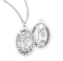 Sterling Silver St. Christopher Sports Medal with Genuine Rhodium Plated 18” Chain - Tennis
