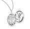 Sterling Silver St. Christopher Sports Medal with Genuine Rhodium Plated 18” Chain - Cheer