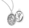Sterling Silver St. Sebastian Sports Medal with Genuine Rhodium Plated 18” Chain - Cheer