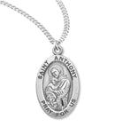 Sterling Silver St. Anthony Medal with Genuine Rhodium Plated 20” Chain