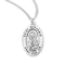 Sterling Silver St. Benjamin Medal with Genuine Rhodium Plated 20” Chain