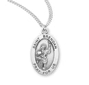 Sterling Silver St. Brendan Medal with Genuine Rhodium Plated 20” Chain