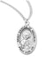 Sterling Silver St. Damien of Molokai Medal with Genuine Rhodium Plated 20” Chain