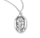 Sterling Silver St. Daniel Medal with Genuine Rhodium Plated 20” Chain