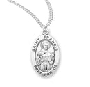 Sterling Silver St. Francis Medal with Genuine Rhodium Plated 20” Chain