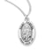 Sterling Silver St. Gabriel Medal with Genuine Rhodium Plated 20” Chain