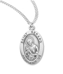 Sterling Silver St. Gerard Medal with Genuine Rhodium Plated 20” Chain