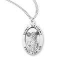 Sterling Silver St. Gregory Medal with Genuine Rhodium Plated 20” Chain