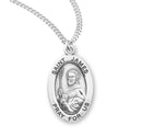 Sterling Silver St. James Medal with Genuine Rhodium Plated 20” Chain