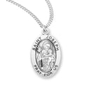 Sterling Silver St. Joseph Medal with Genuine Rhodium Plated 20” Chain