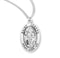 Sterling Silver St. Joseph Medal with Genuine Rhodium Plated 20” Chain