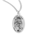 Sterling Silver St. Liam Medal with Genuine Rhodium Plated 20” Chain