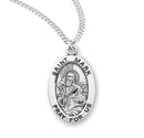 Sterling Silver St. Mark Medal with Genuine Rhodium Plated 20” Chain