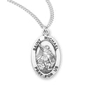 Sterling Silver St. Michael Medal with Genuine Rhodium Plated 20” Chain