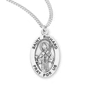 Sterling Silver St. Richard Medal with Genuine Rhodium Plated 20” Chain