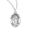 Sterling Silver St. Sebastian Medal with Genuine Rhodium Plated 20” Chain