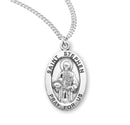 Sterling Silver St. Stephen Medal with Genuine Rhodium Plated 20” Chain