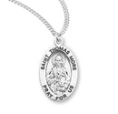 Sterling Silver St. Thomas More Medal with Genuine Rhodium Plated 20” Chain