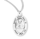 Sterling Silver St. John Paul II Medal with Genuine Rhodium Plated 20” Chain