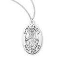 Sterling Silver St. Abigail Medal with Genuine Rhodium Plated 18” Chain