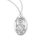 Sterling Silver St. Abigail Medal with Genuine Rhodium Plated 18” Chain