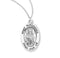 Sterling Silver St. Alexandra Medal with Genuine Rhodium Plated 18” Chain