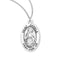 S940718 SS St. Angela Medal with Genuine Rhodium Plated 18” Chain