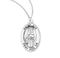 Sterling Silver St. Ava Medal with Genuine Rhodium Plated 18” Chain