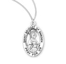 Sterling Silver St. Bridget of Sweden Medal with Genuine Rhodium Plated 18” Chain