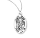 Sterling Silver St. Brigid Medal with Genuine Rhodium Plated 18” Chain
