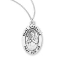Sterling Silver St. Caroline Medal with Genuine Rhodium Plated 18” Chain