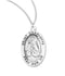 Sterling Silver St. Charlotte Medal with Genuine Rhodium Plated 18” Chain