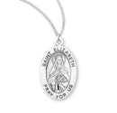 Sterling Silver St. Elizabeth Medal with Genuine Rhodium Plated 18” Chain