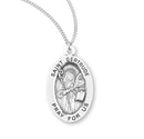 Sterling Silver St. Gertrude Medal with Genuine Rhodium Plated 18” Chain